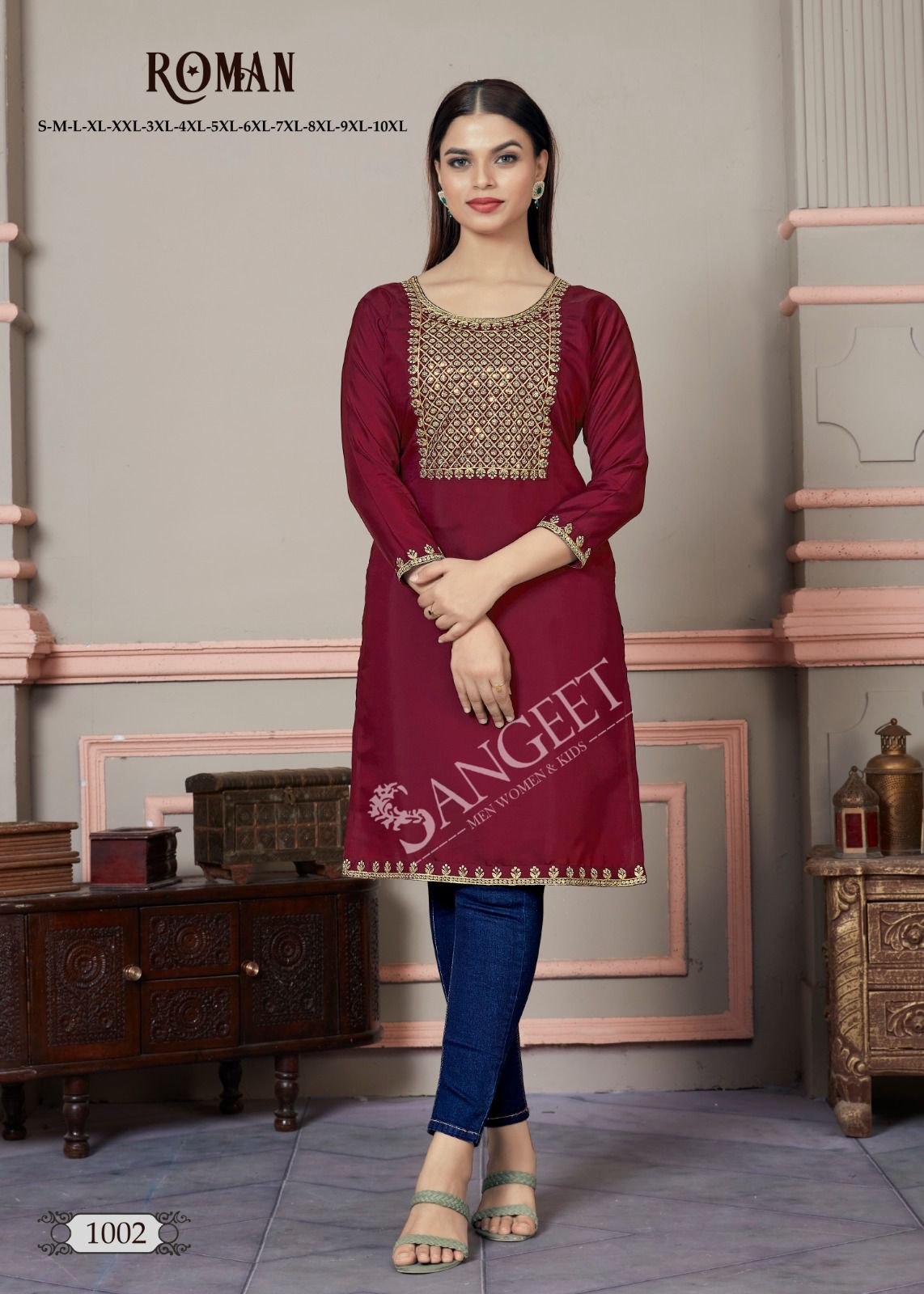 Sangeet Roman Fancy Embroidered Kurti Collection