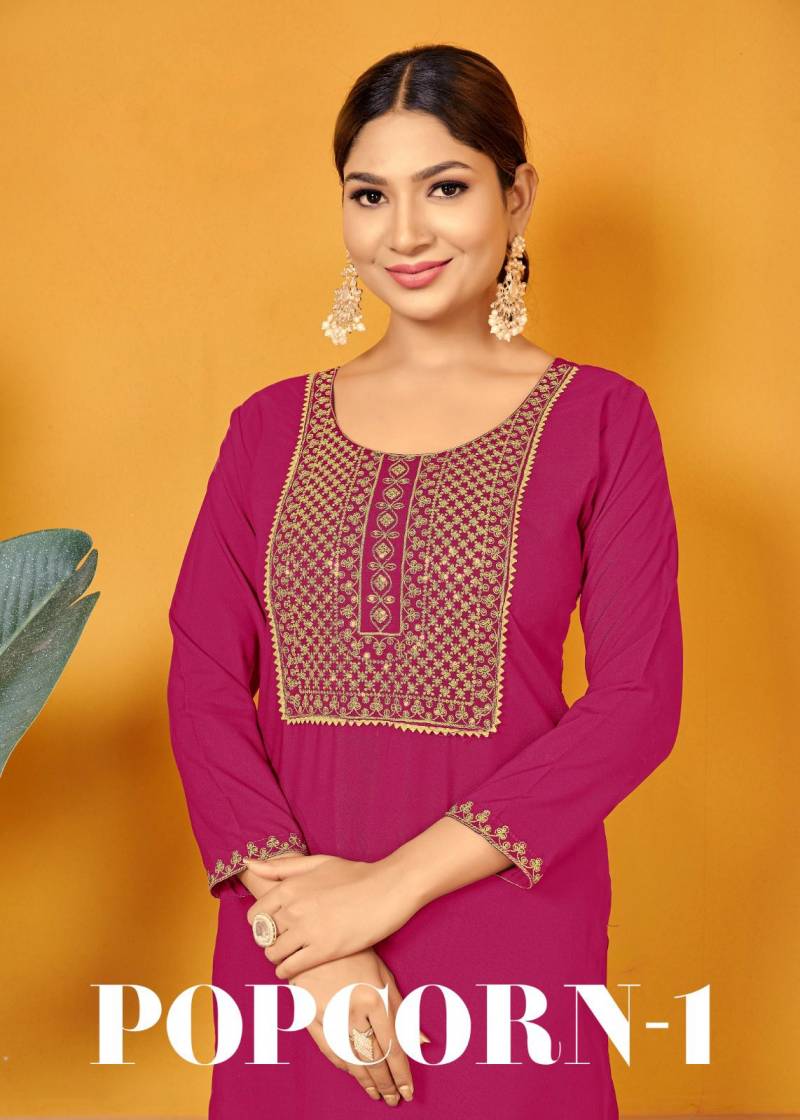 Sangeet Popcorn 1001 Series Embroidered Kurti Collection