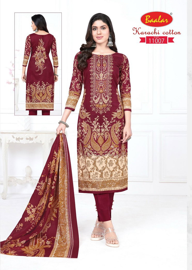Baalar Karachi Cotton Vol 11 Dress Material Collection