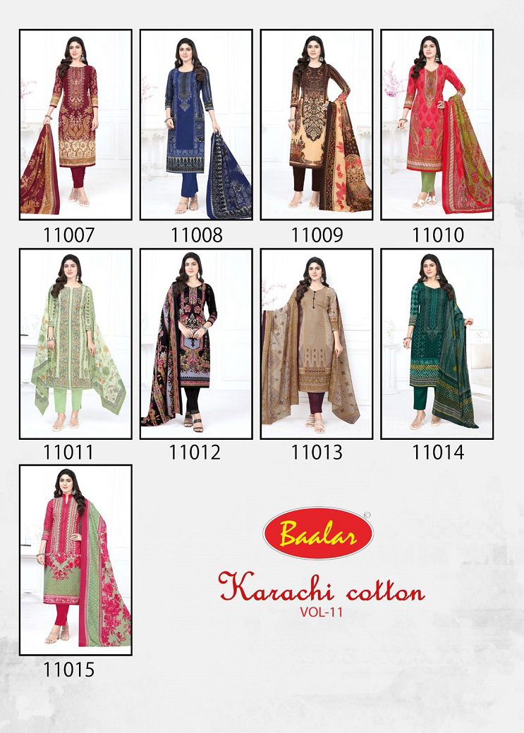Baalar Karachi Cotton Vol 11 Dress Material Collection