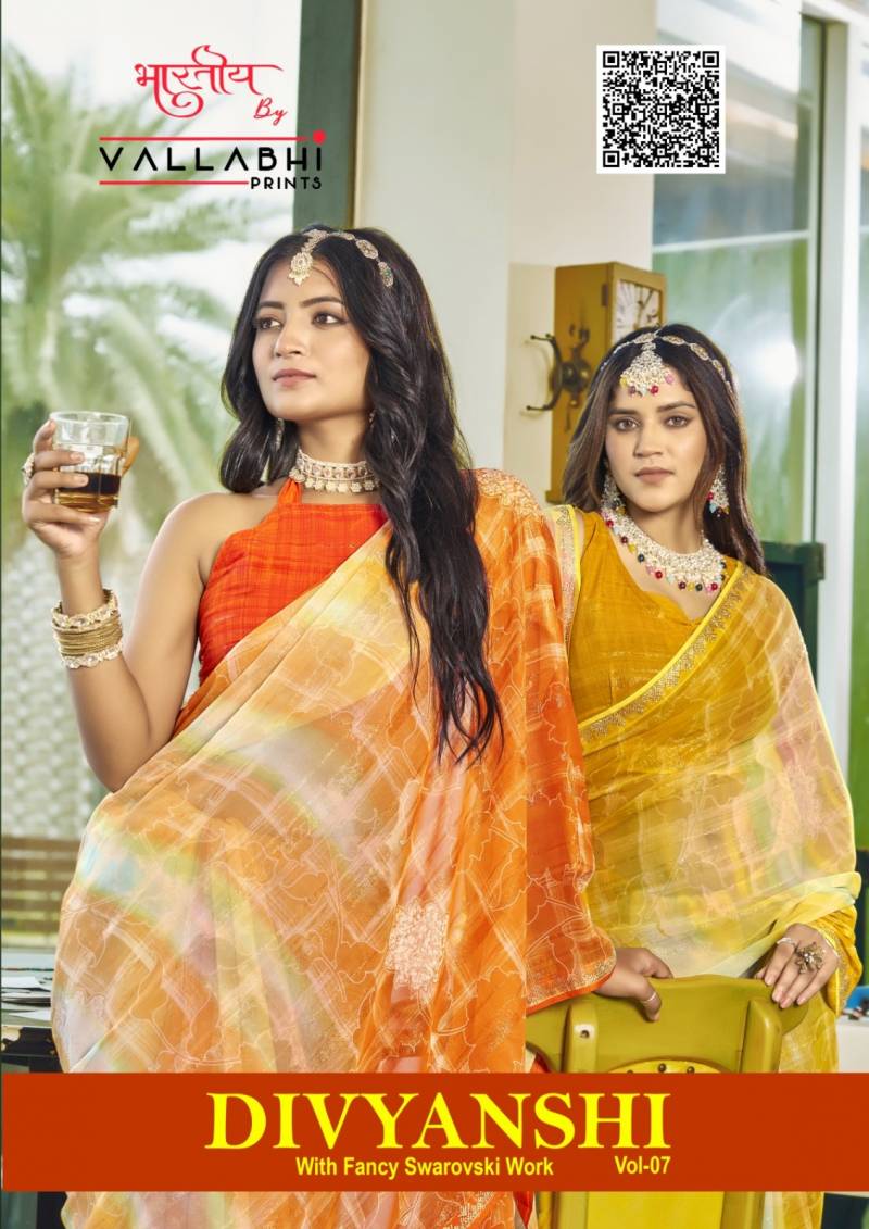 Vallabhi Divyanshi Vol 7 Georgette Printed Saree Collection