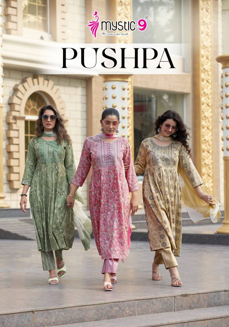 Mystic 9 Pushpa Vol 1 Kurti Bottom With Dupatta Collection
