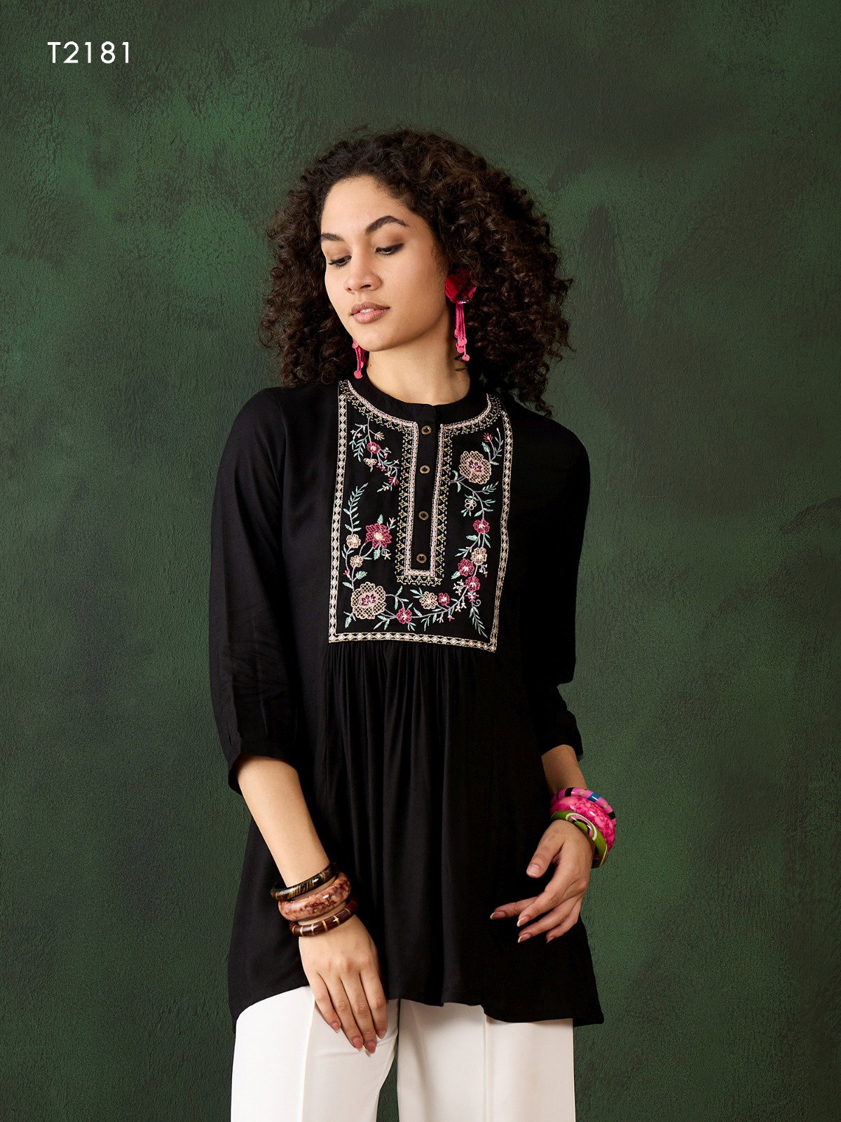 Kiara T2181 Rayon Printed Short Top Collection