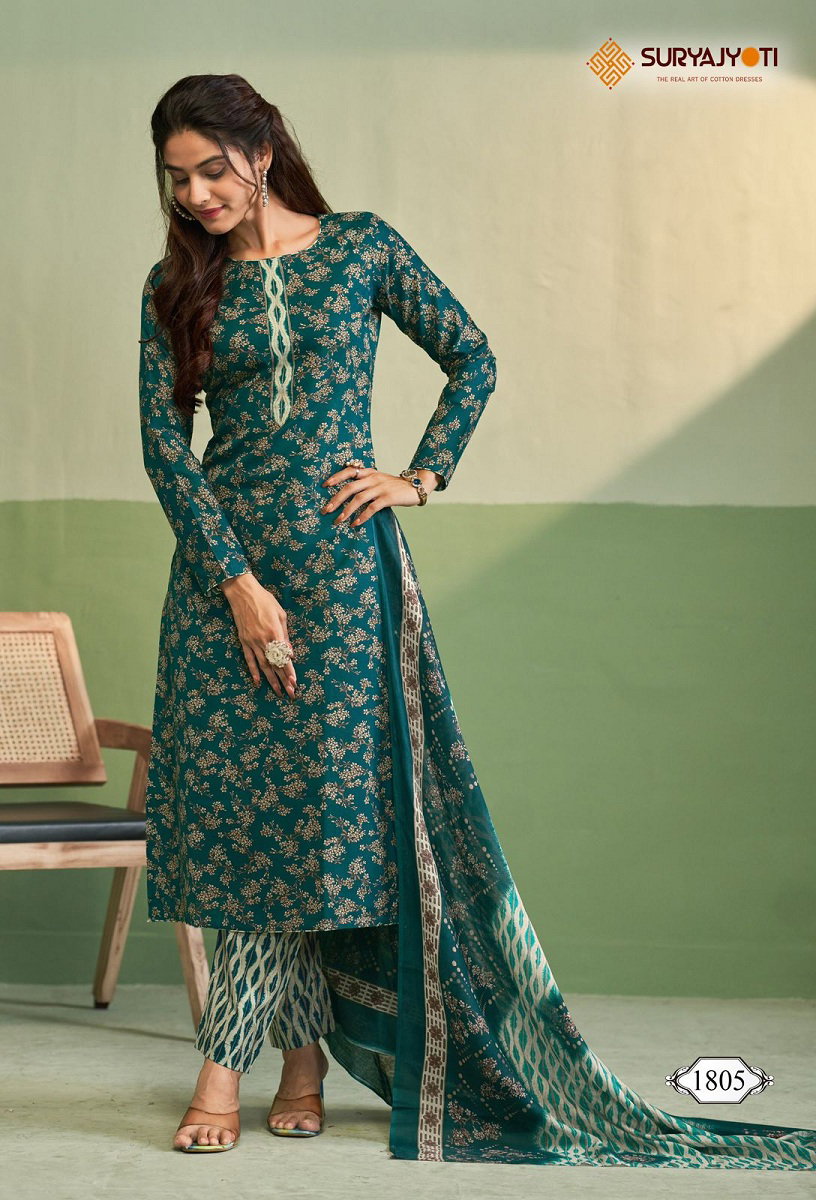 Suryajyoti Zion Cotton Vol 18 Ready Made Cotton Printed Dress