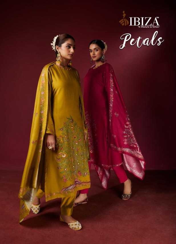 Ibiza Petals Pashmina Digital Printed Salwar Kameez Collection