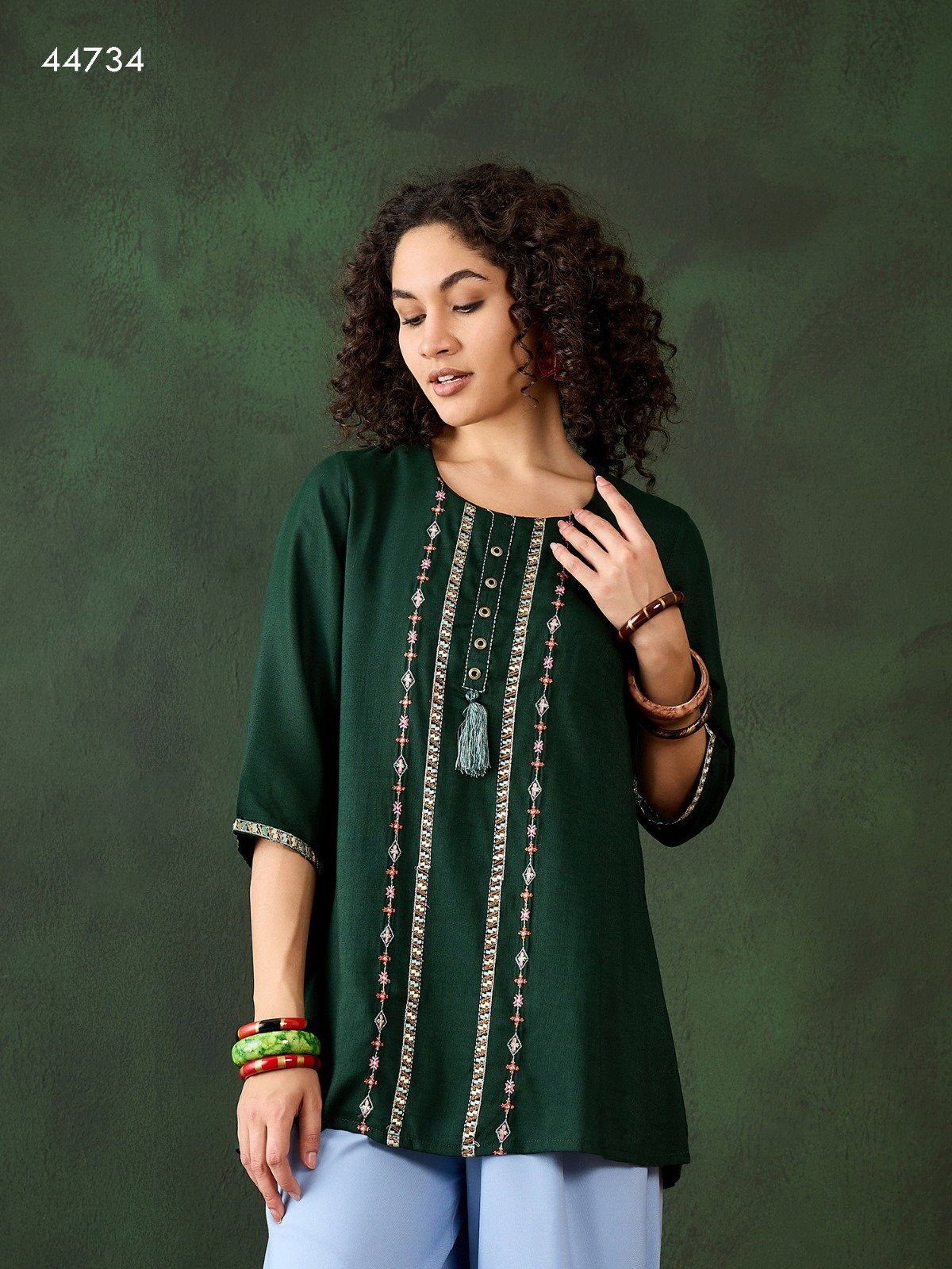 Kiara 44734 Rayon Embroidered Shot Top Collection