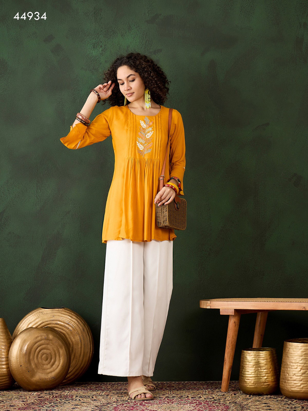Kiara 44934 Rayon Embroidered Short Top Collection
