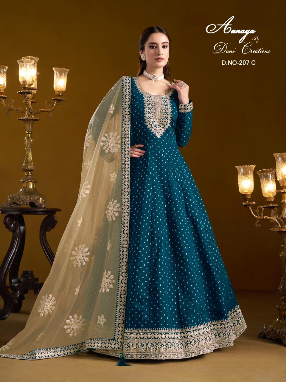 Aanaya Vol 207 Designer Chanderi Silk Salwar Suit Collection