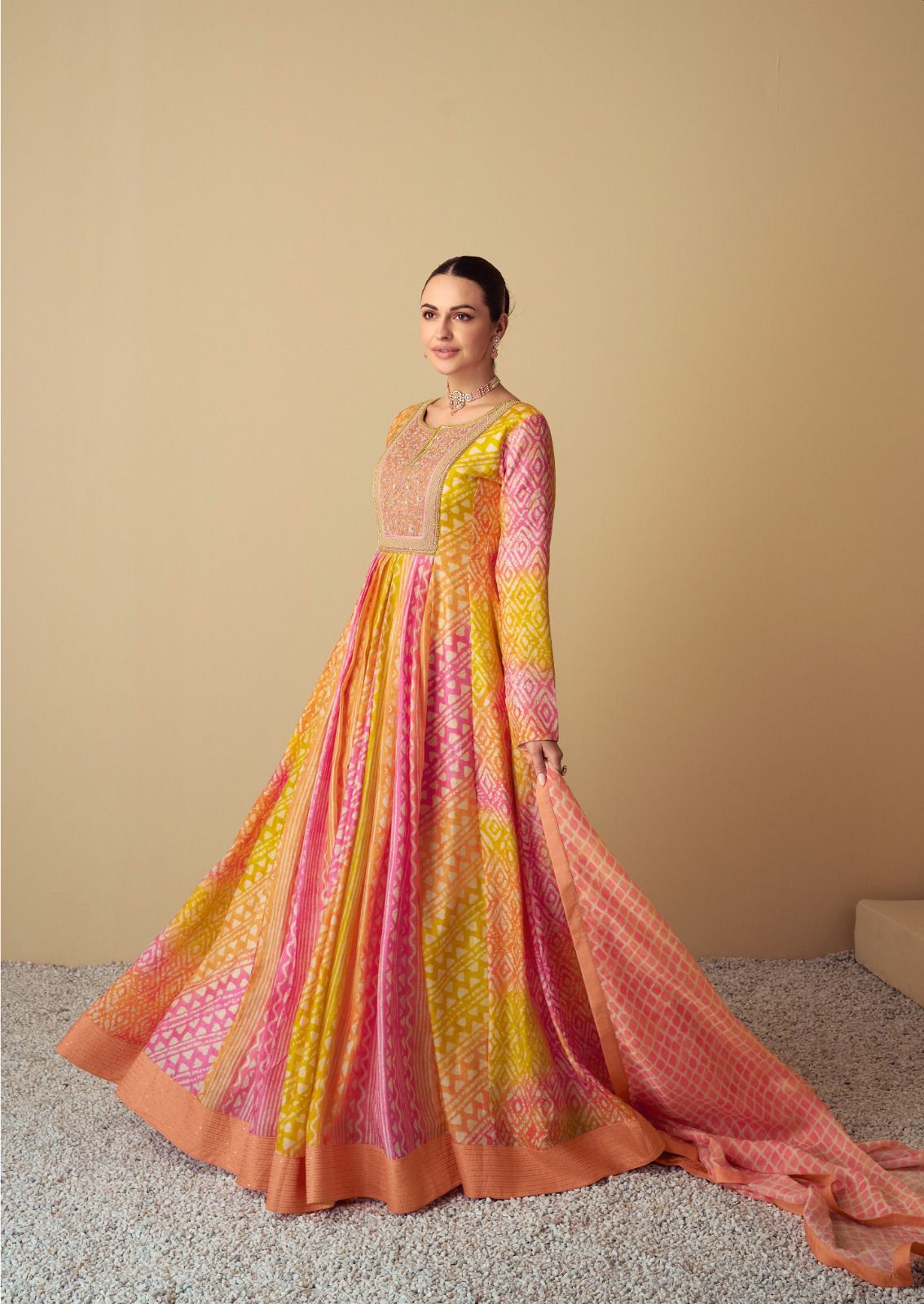 Gulkayra Vaari 7486 Muslin Digital Printed Gown With Dupatta
