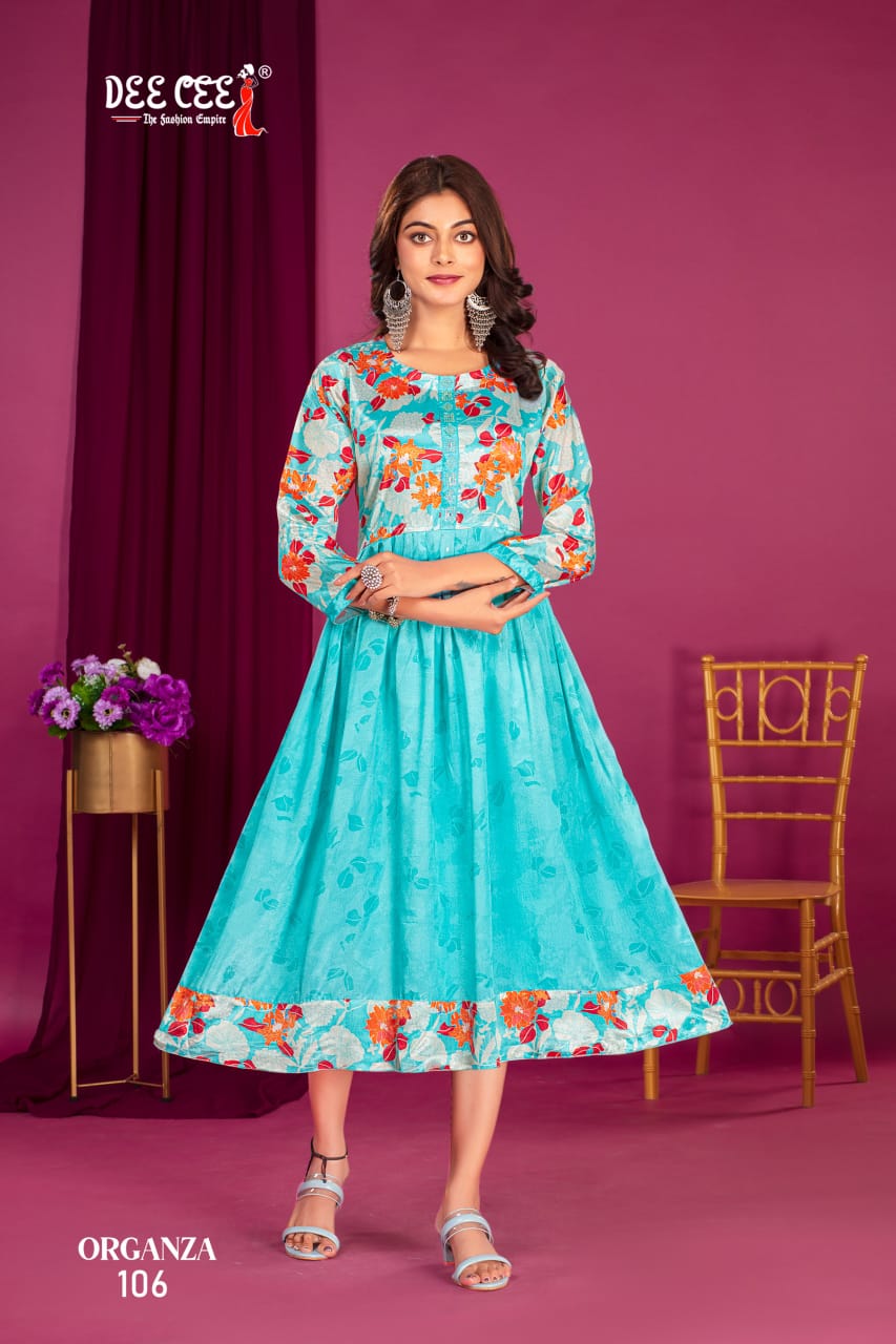 Deecee Organza Fancy Digital Printed Kurti Collection