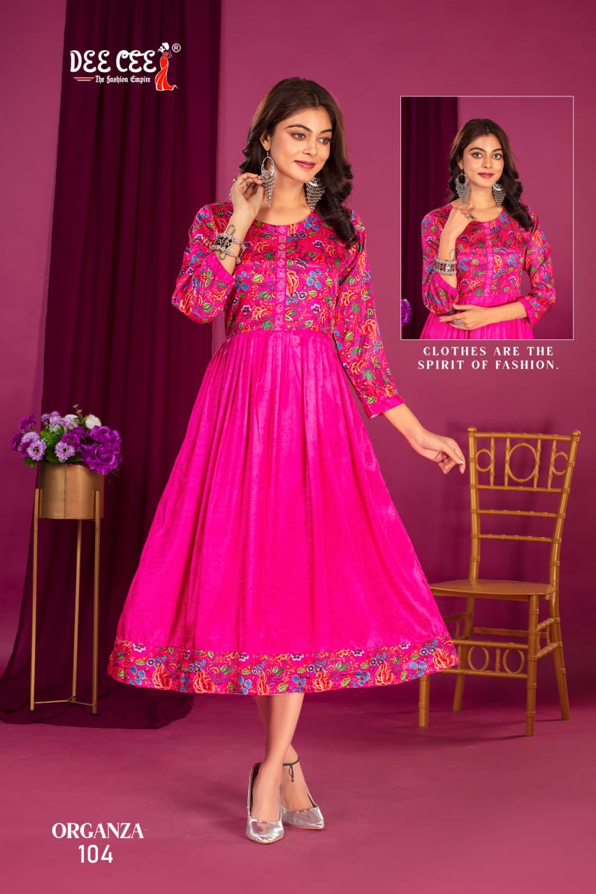 Deecee Organza Fancy Digital Printed Kurti Collection