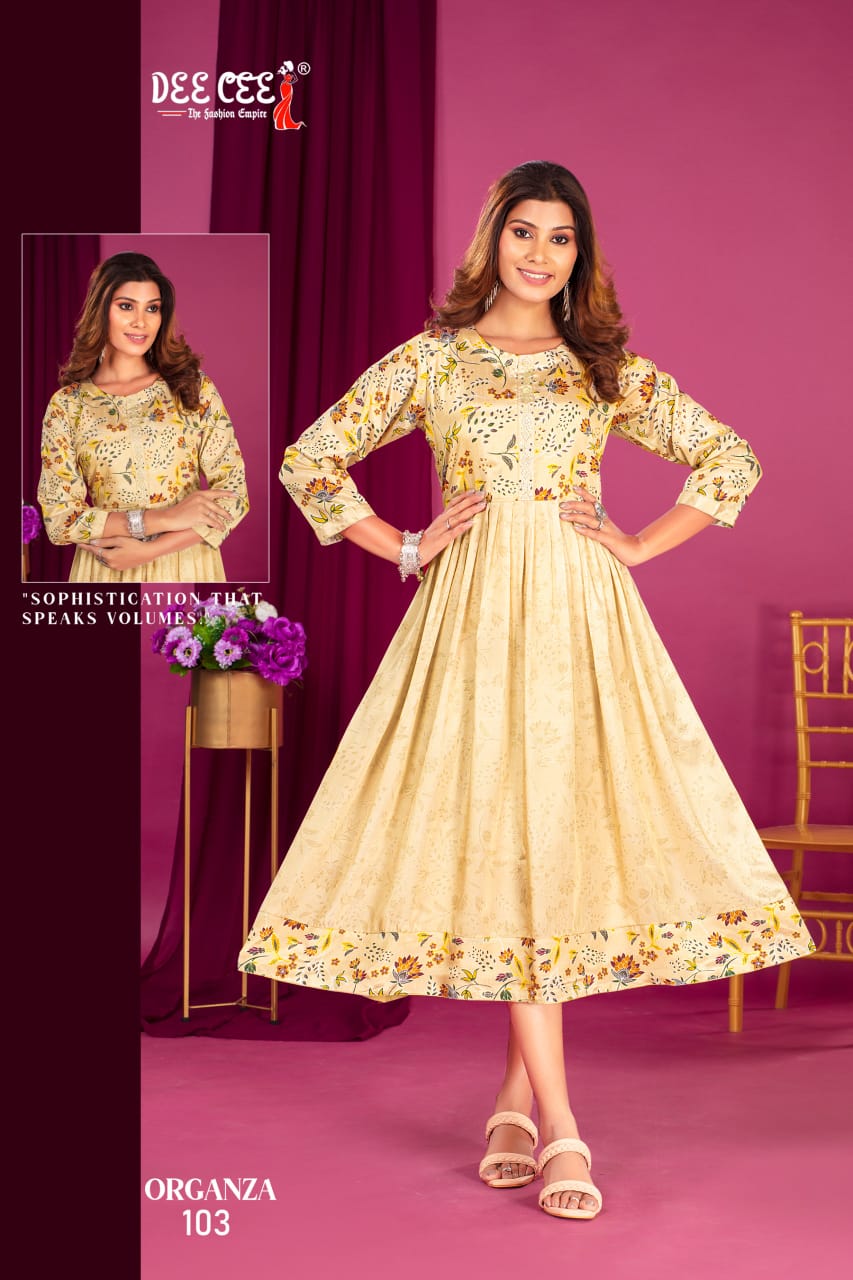 Deecee Organza Fancy Digital Printed Kurti Collection