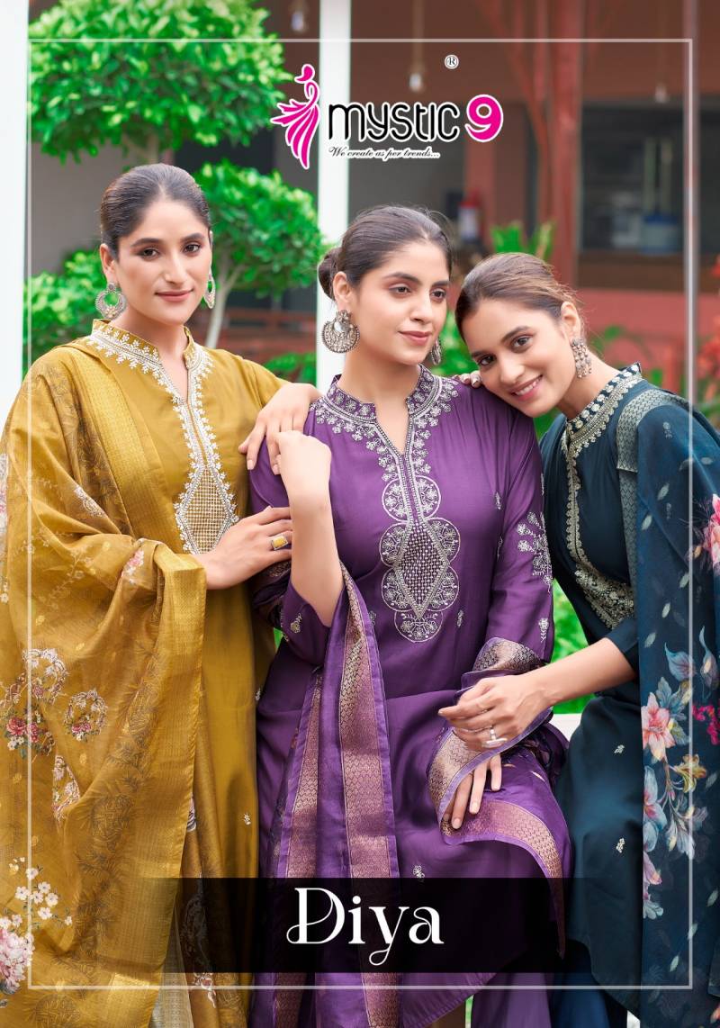 Mystic 9 Diya Vol 1 Kurti Bottom With Dupatta Collection
