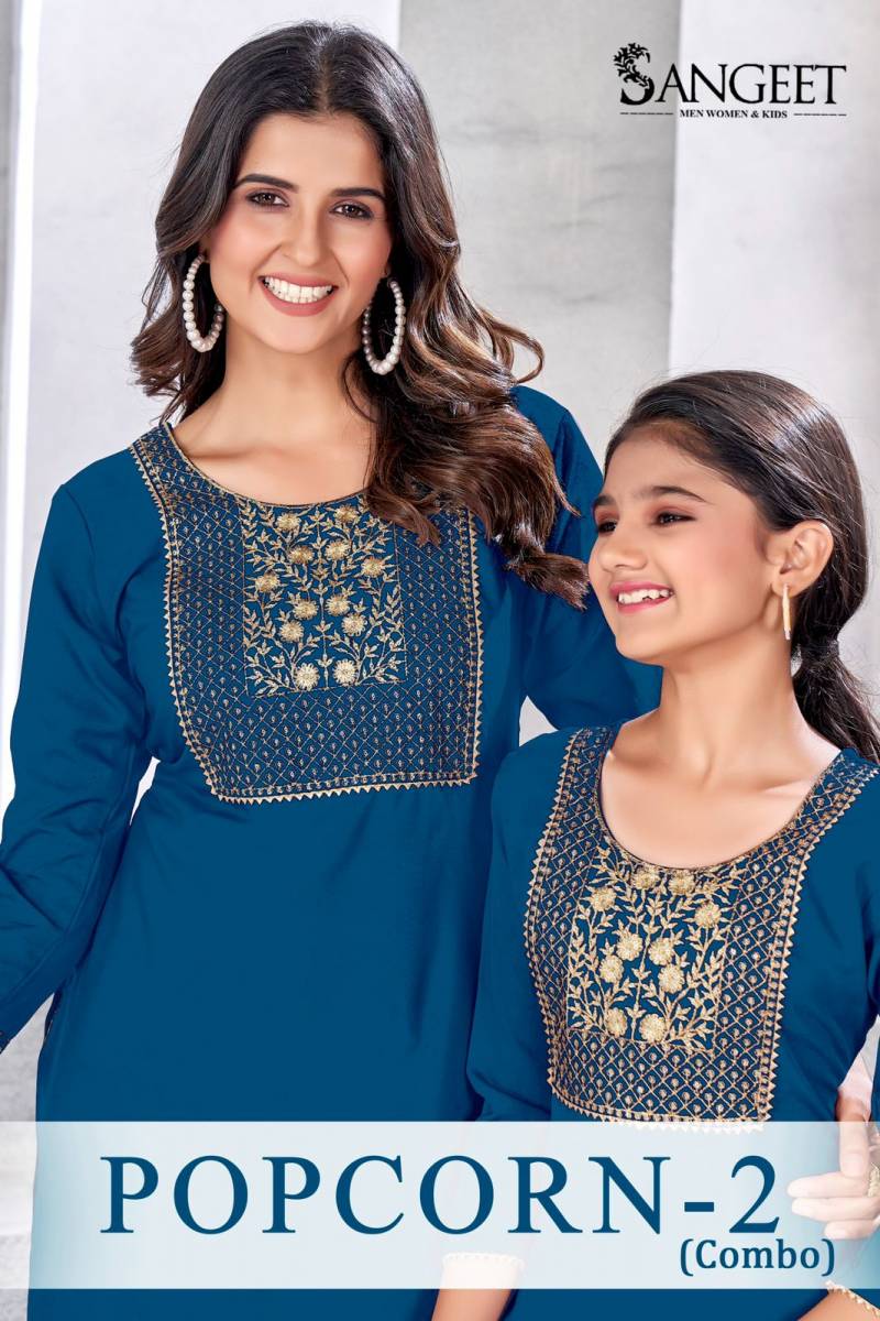 Sangeet Popcorn 2 Mom Embroidered Kurti Collection