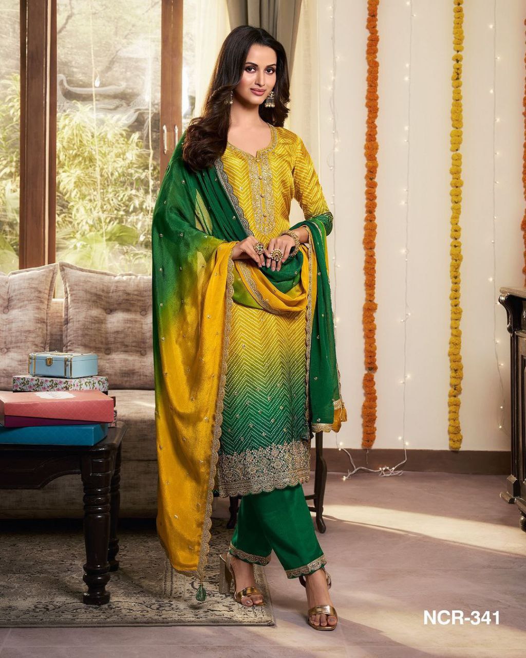 Bt 7045 Beautiful Chinon Embroidered Salwar Kameez Collection