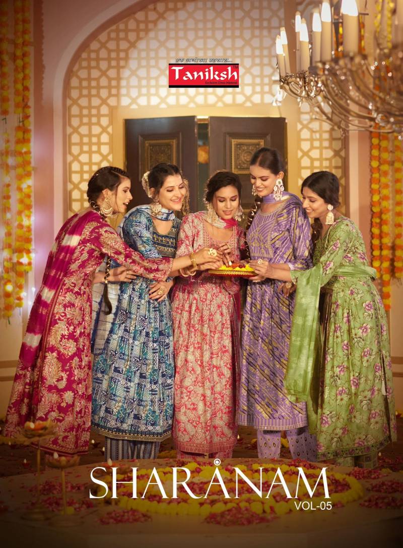 Taniksh Sharanam Vol 05 Kurti Bottom With Dupatta Collection
