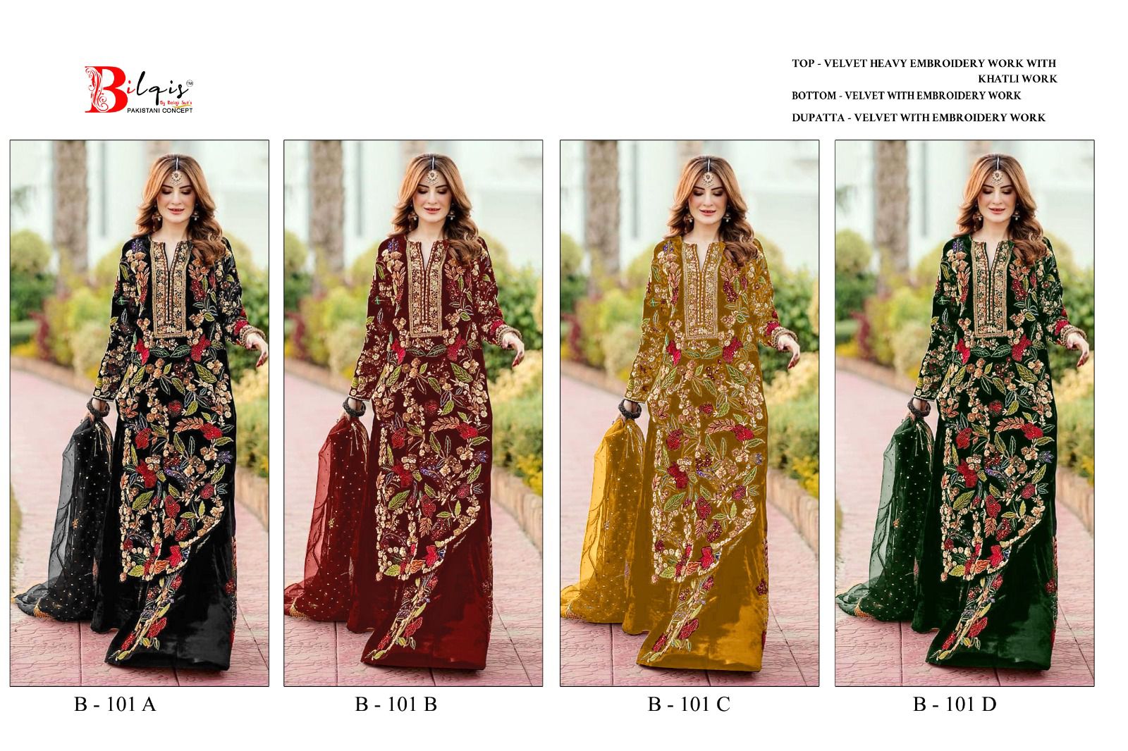 Bilqis B 101 A To D Pakistani Salwar Kameez Collection