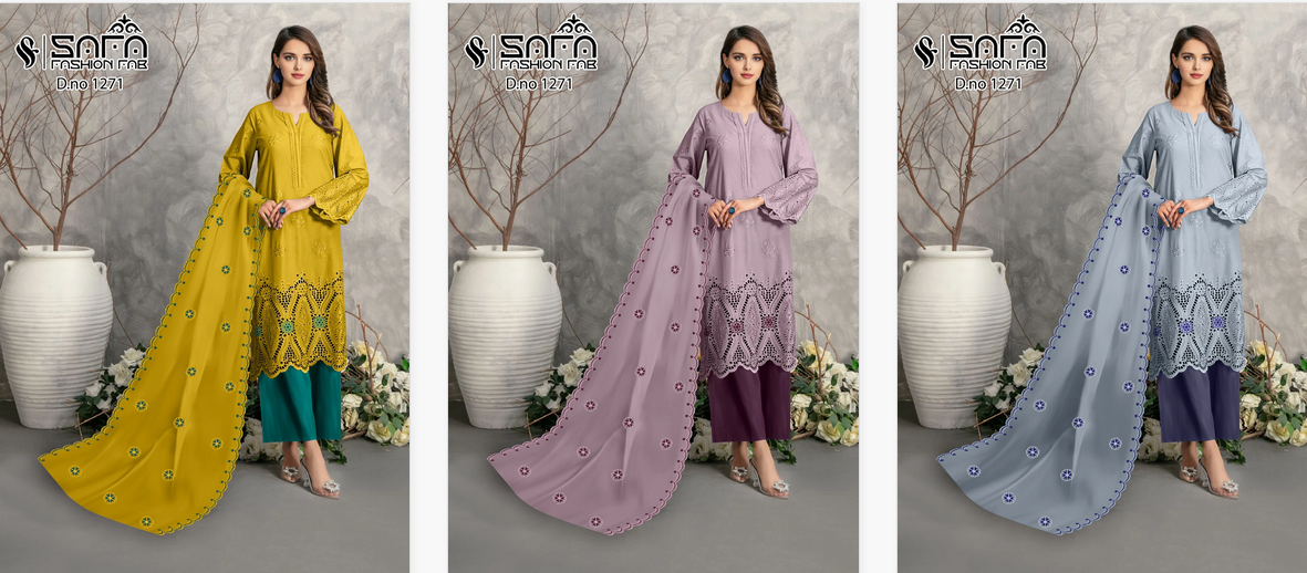Safa Fashion Fab 1271 Colours Ready Made Pakistani Suit