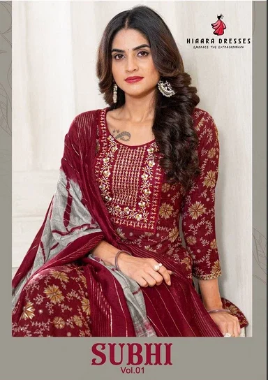 Hiaara Subhi Vol 1 Kurti Pant With Dupatta Collection