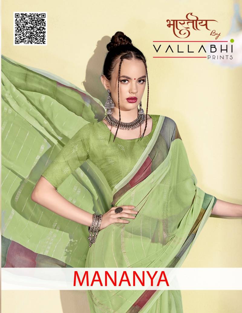 Vallabhi Mananya Georgette Fancy Saree Collection
