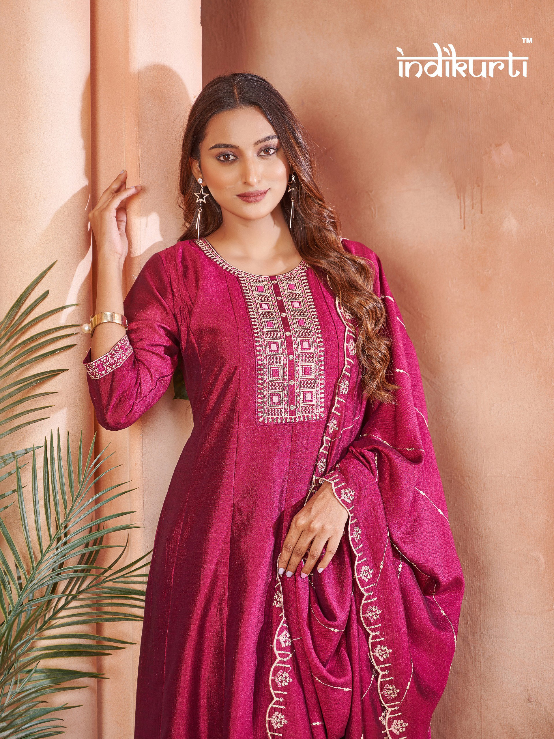 Meera Trendz Zoya Anarkali Style Kurti With Bottom And Dupatta Collection