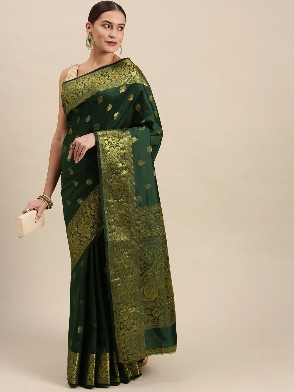MC 340 GREEN kanjivaram silk saree collection