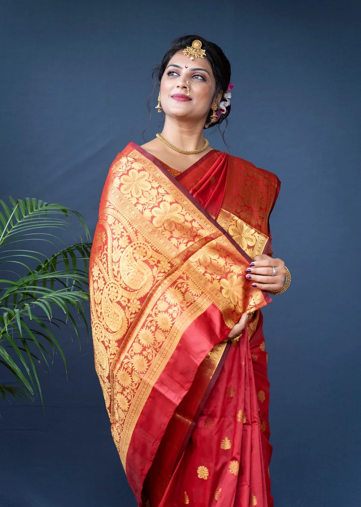 MC 340 RED kanjivaram silk saree collection