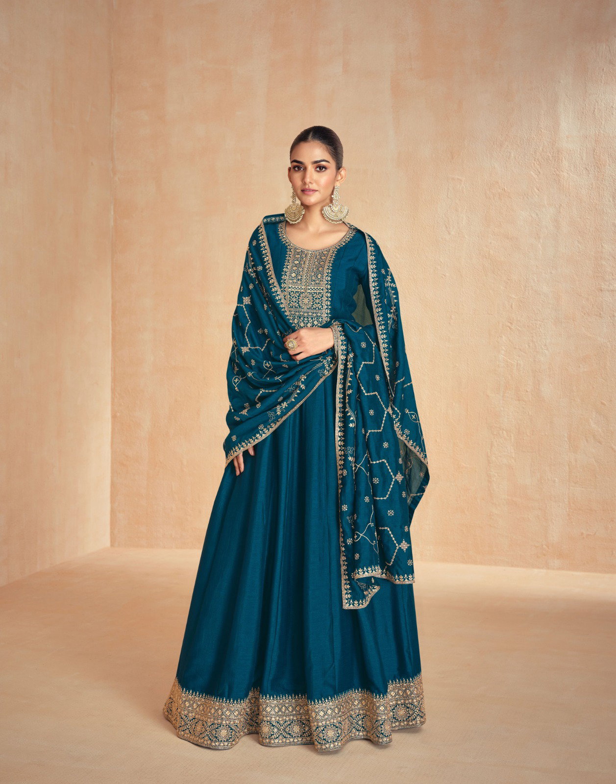 Aashirwad Tanisha Premium Silk Gown With Dupatta Collection