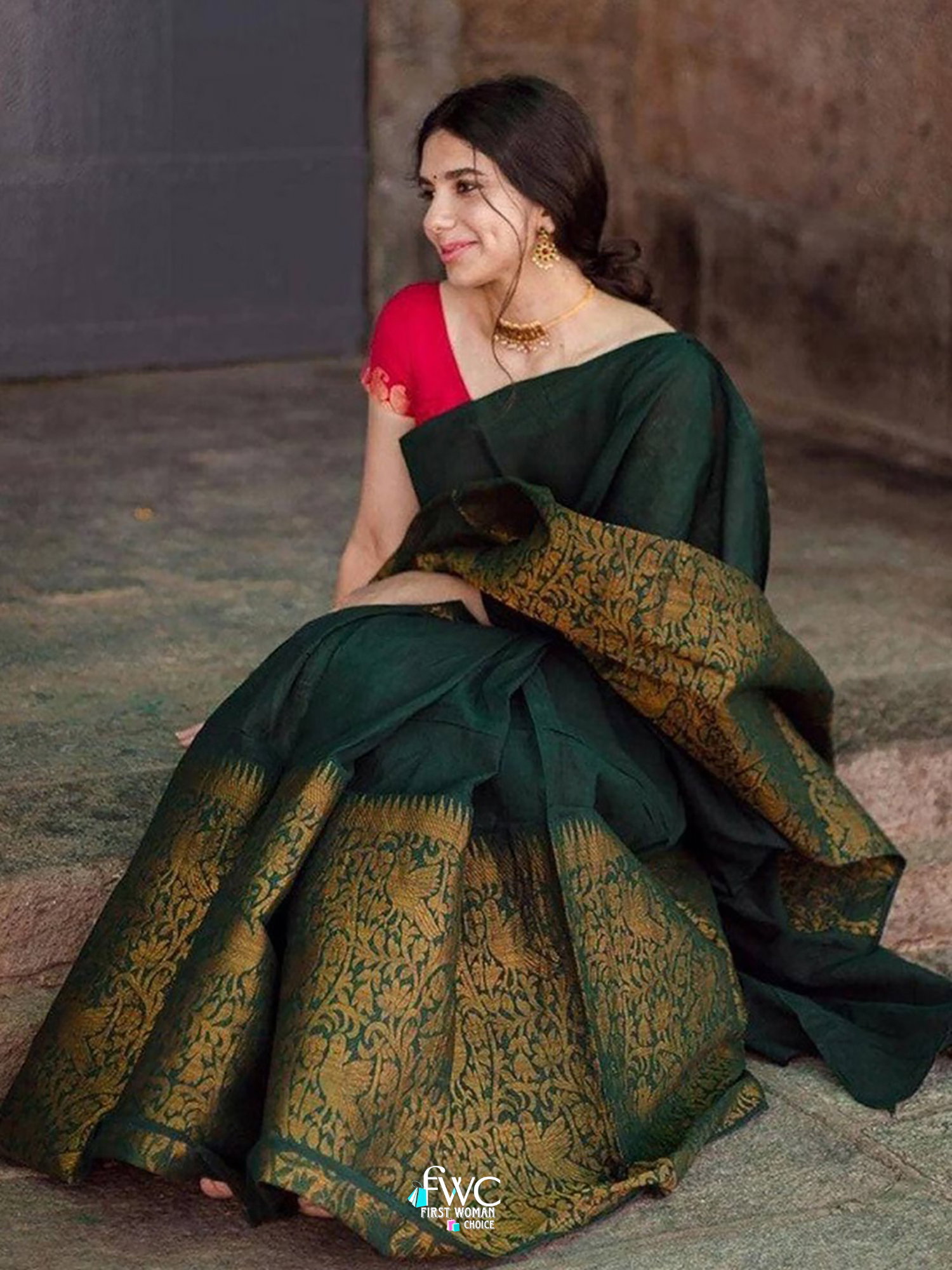 MC 335 Green Kanjivaram Silk Saree Collection