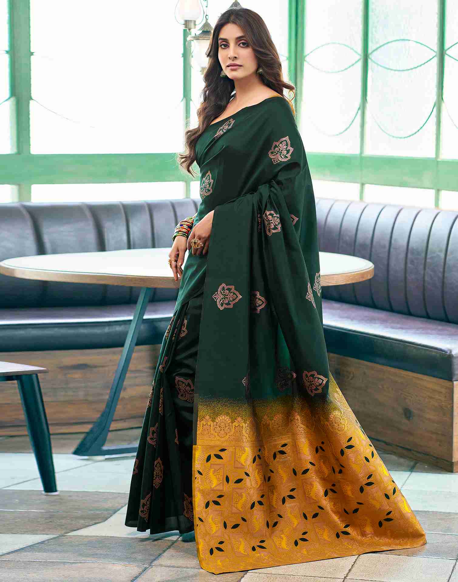 MC 667 Green Kanjivaram Silk Saree Collection