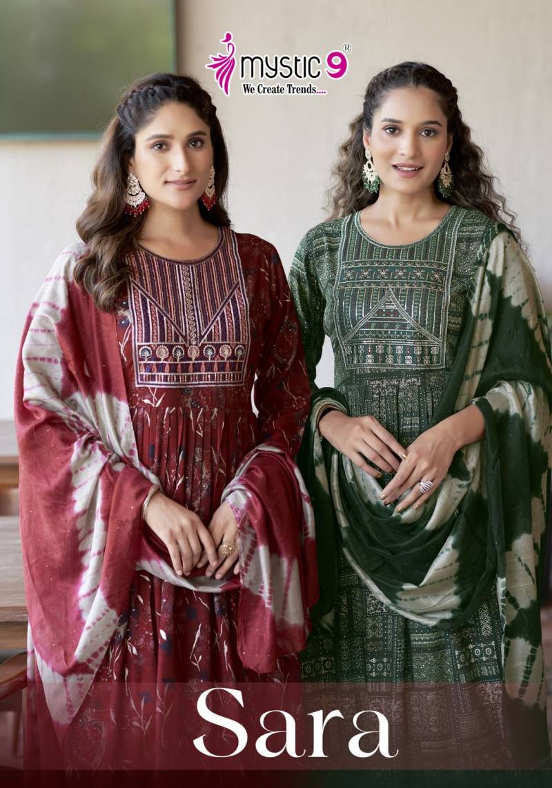 Mystic 9 Sara 12 Rayon Kurti Bottom With Dupatta Collection