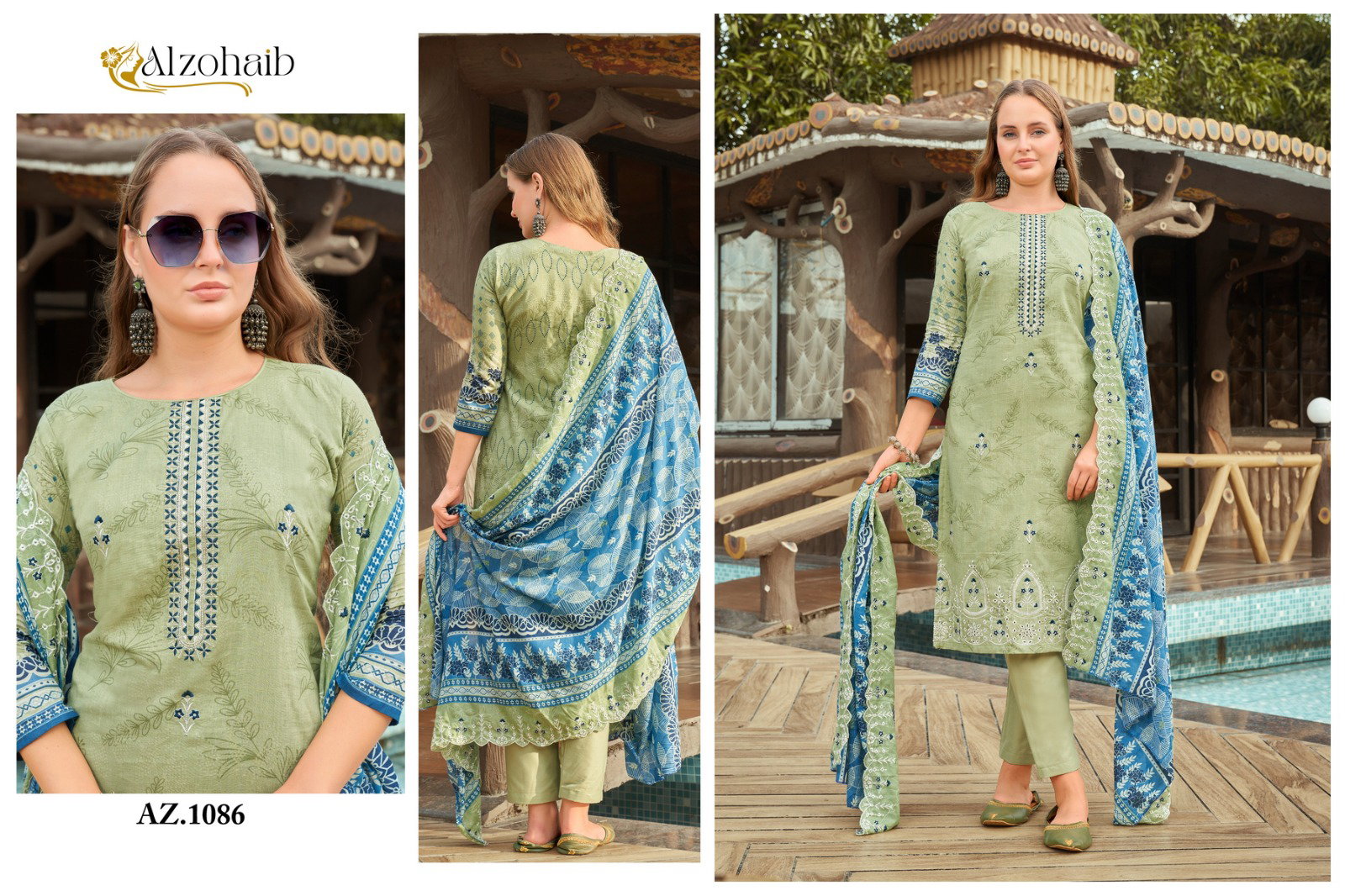 Alzohaib Az 1086 To 1089 Chiffon Dupatta Pakistani Suits