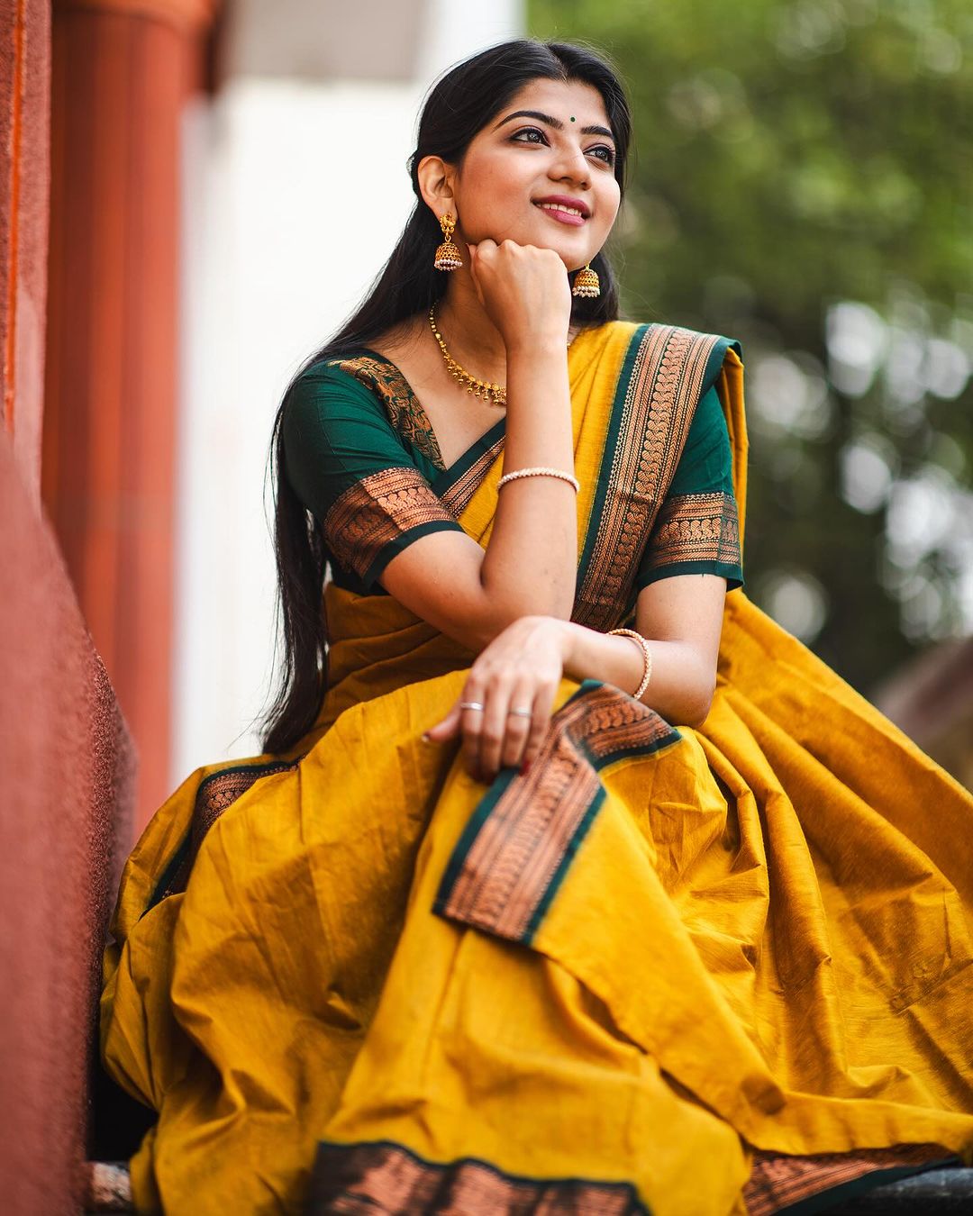 MC 610 GOLDEN GREEN Banarasi silk saree collection