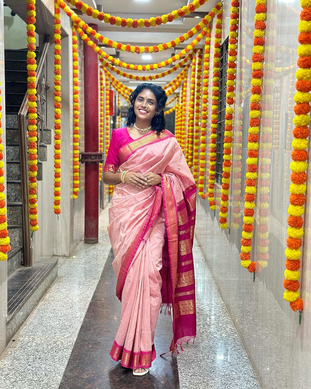 MC 610 PEACH RANI Banarasi silk saree collection
