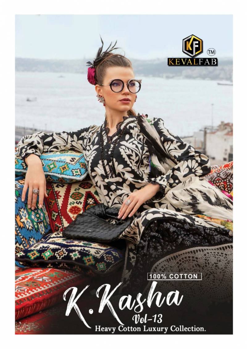 Keval K Kasha Vol 13 Luxury Heavy Cotton Dress Material Collection
