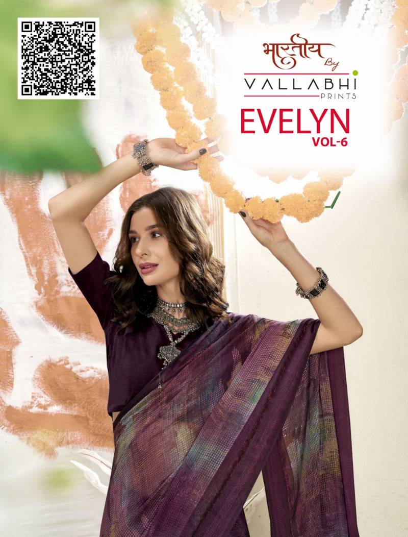Vallabhi Evelyn Vol 6 Chiffon Printed Saree Collection