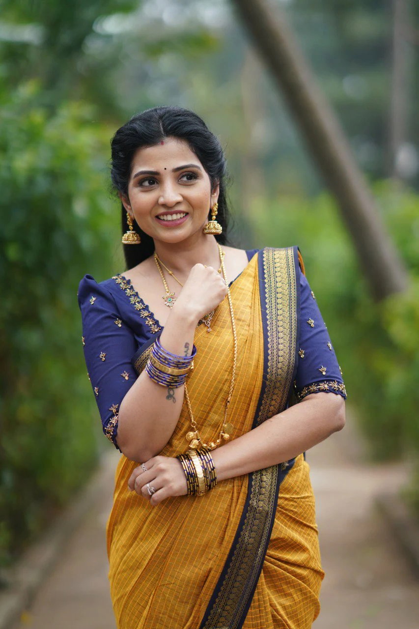 MC 627 GOLDEN-BLUE kanjivaram silk saree collection