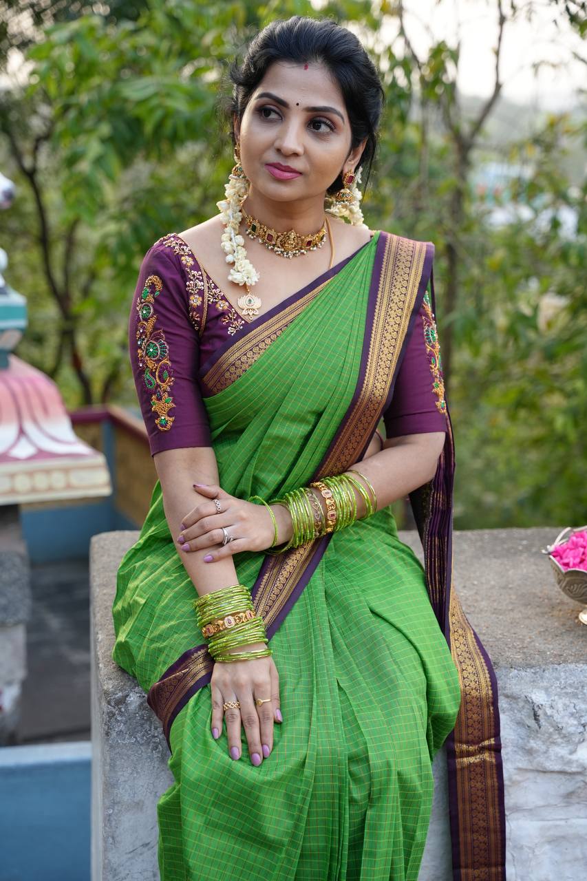 MC 627 PERROT-WINE kanjivaram silk saree collection
