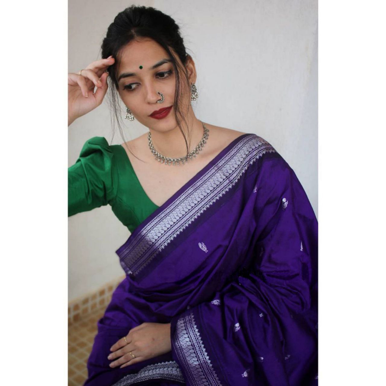 MC 631 PURPLE kanjivaram silk saree collection