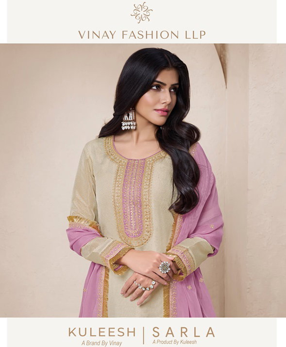 Vinay Kuleesh Sarla Organza Embroidered Salwar Kameez