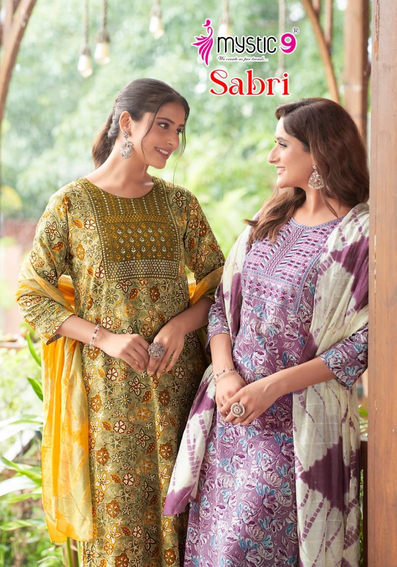 Mystic 9 Sabri Vol 3 Rayon Kurti Bottom With Dupatta Collection