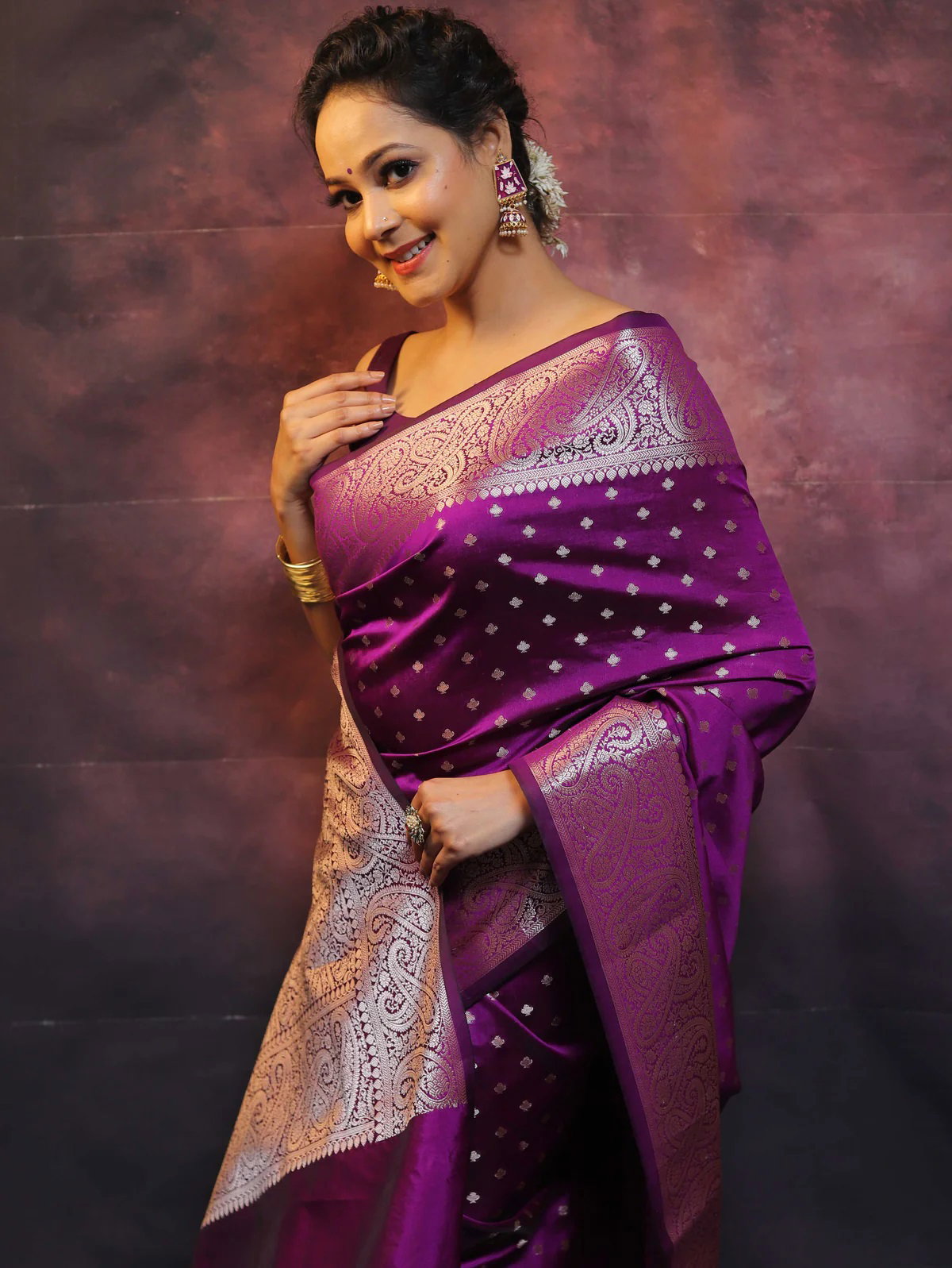 MC 632 WINE kanjivaram silk saree collection