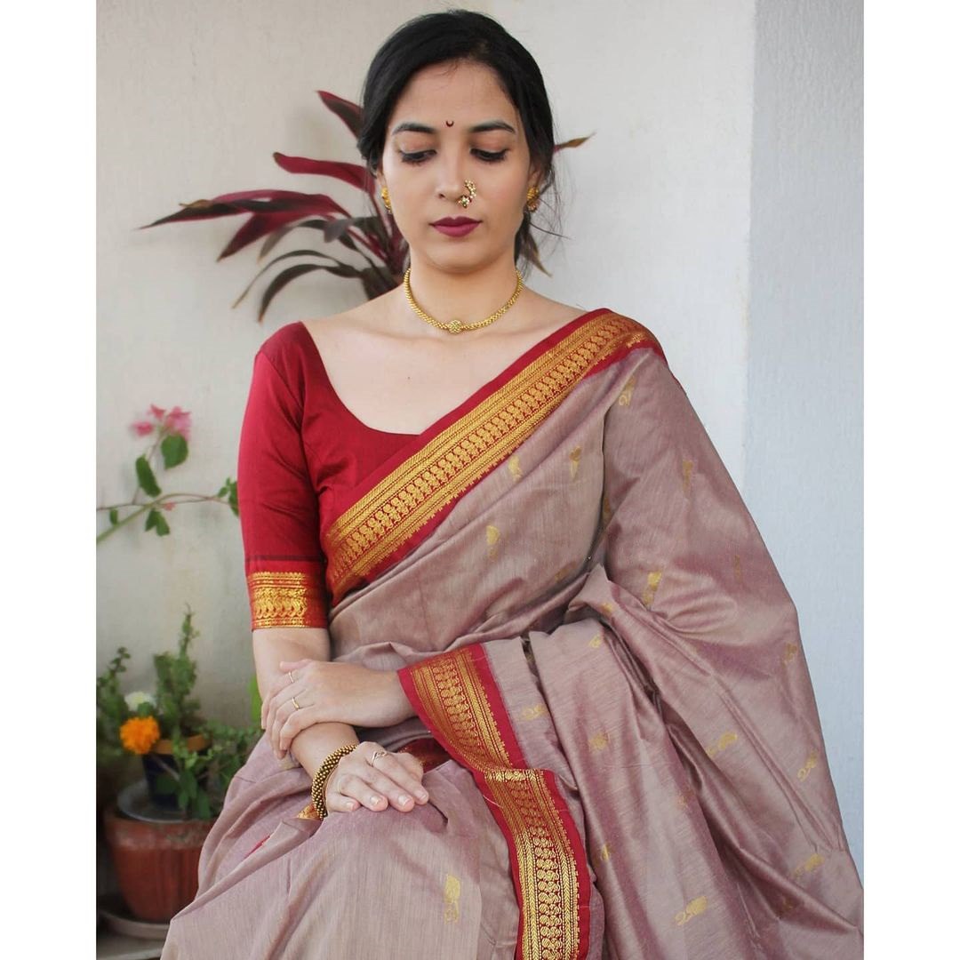 MC 635 COFFEE-RED kanjivaram silk saree collection