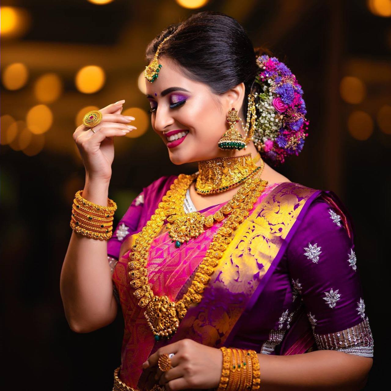 MC 645 RANI-PURPLE kanjivaram silk saree collection