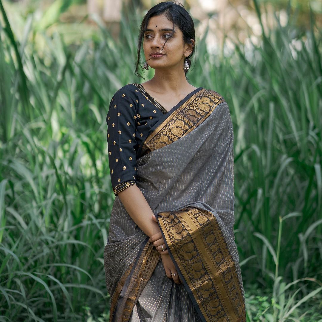 MC 649 GRAY kanjivaram silk saree collection