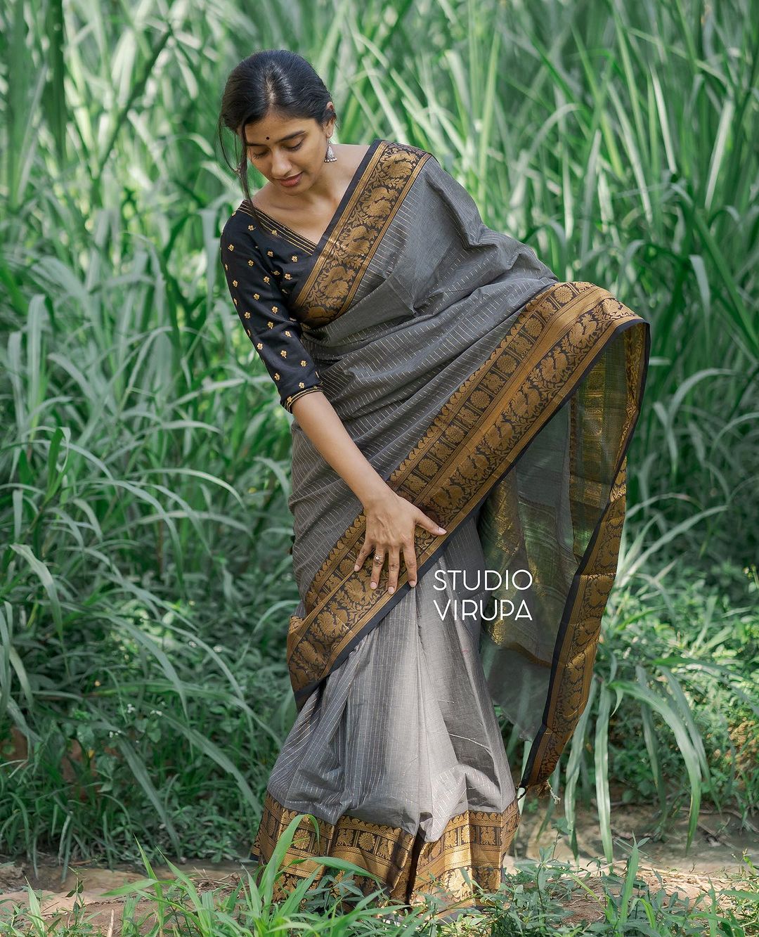 MC 649 GRAY kanjivaram silk saree collection