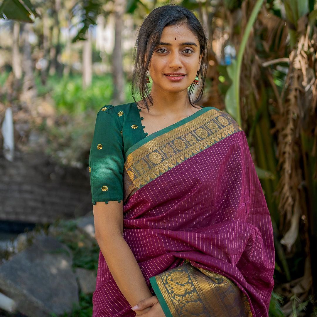 MC 649-VIOLET kanjivaram silk saree collection