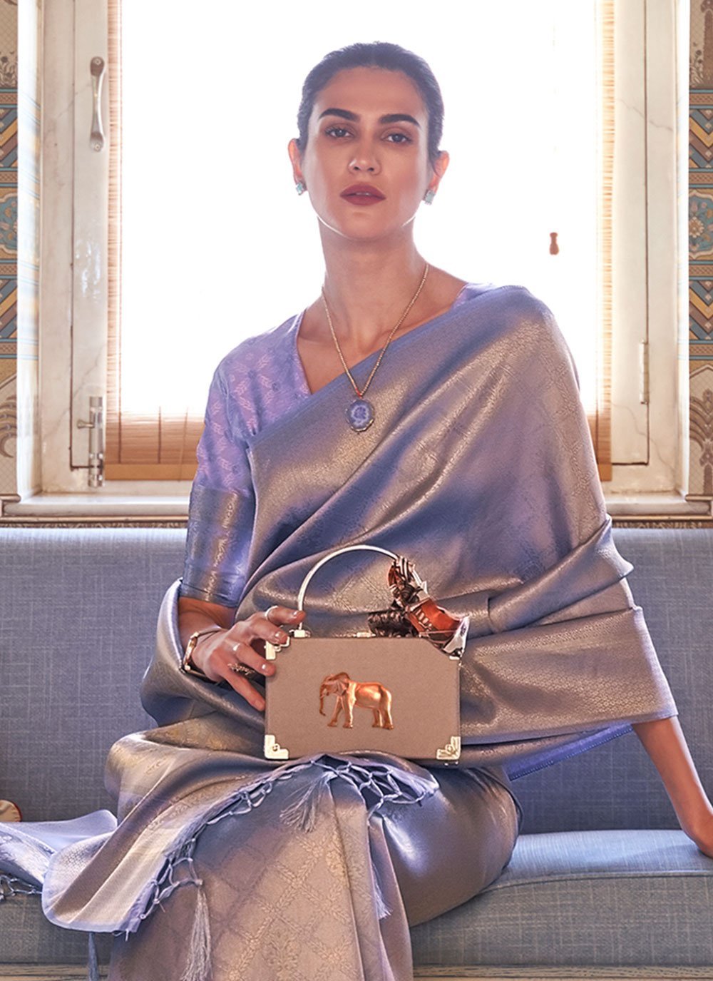 MC 657 LAVENDER kanjivaram silk saree collection