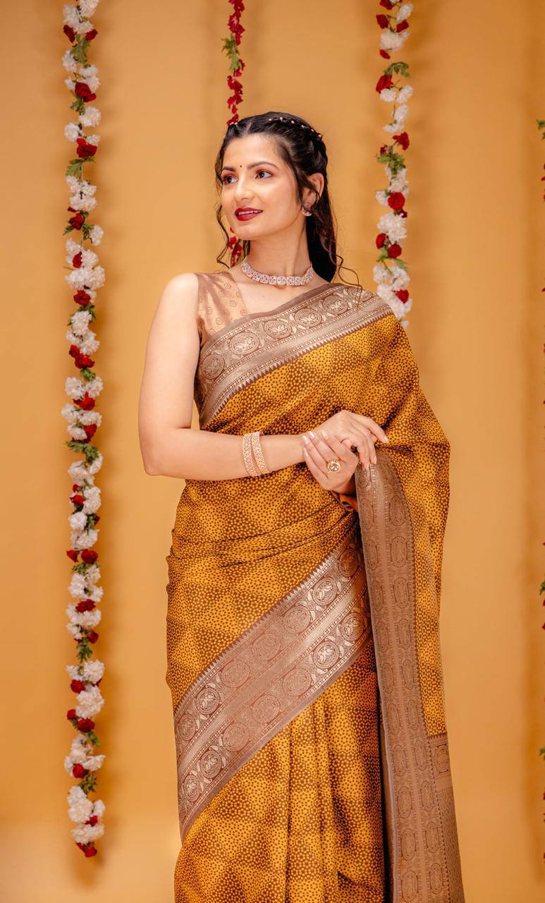 MC 658 BROWN kanjivaram silk saree collection