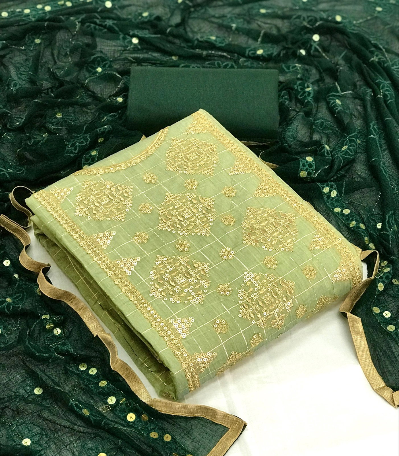 Chanderi Modal Chex 01 Fancy Dress Material Collection